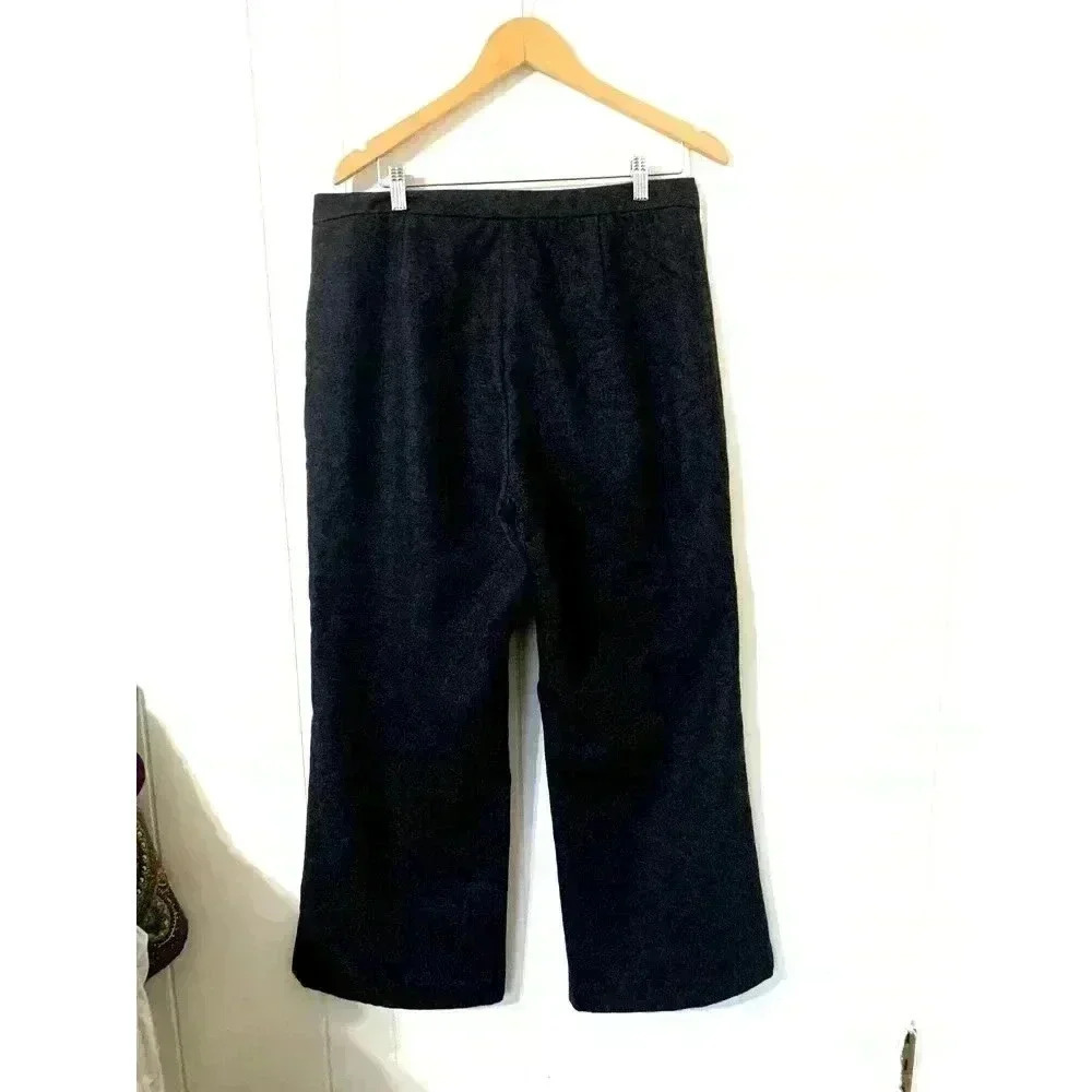 Vintage Bass Women's Wool Cashmere Blend High Rise Wide Leg Pants Size 14 Career
